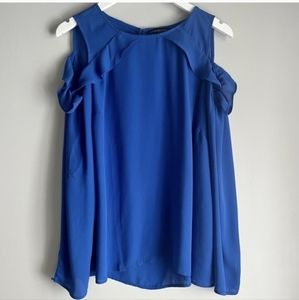 Lane Bryant Ruffle Long Sleeve Cold Shoulder Long Sleeve Blouse Size 18